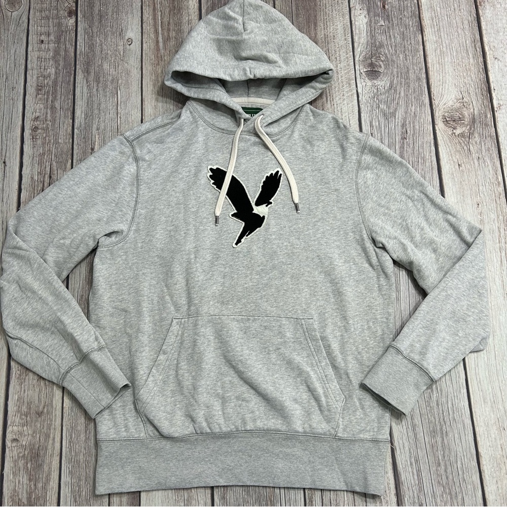 American Eagle AE Super Soft Gray Graphic Pullover Fleece Hoodie Men’s Small